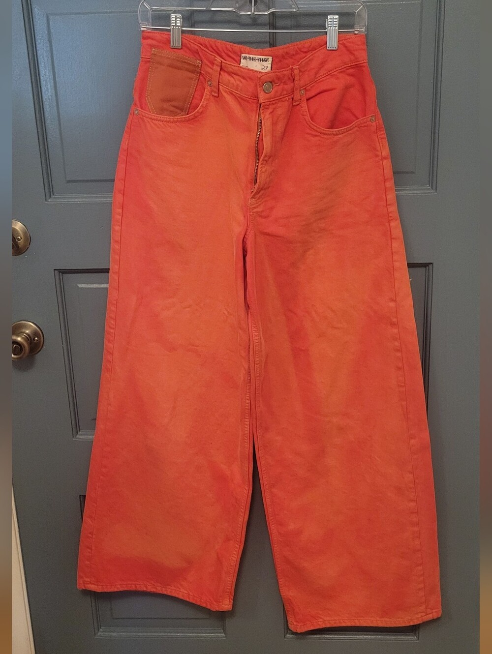 We The Free Waterfall Baggy Jeans Orange Size 27.